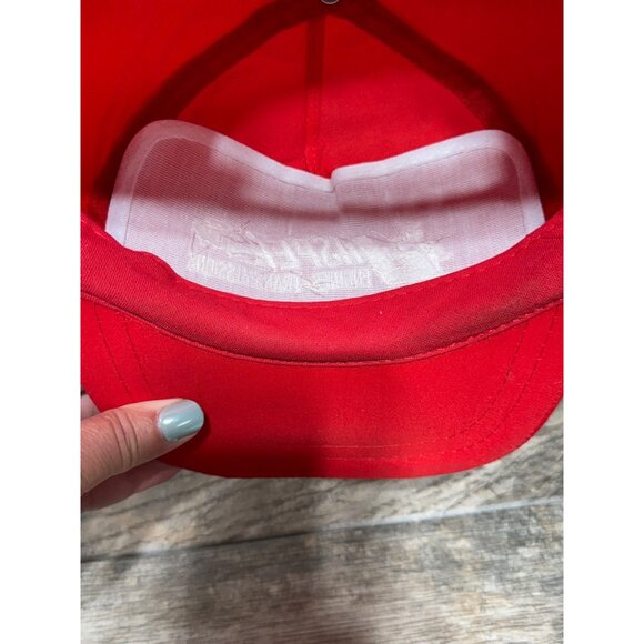 Vintage 90's Jasper Engines & Transmissions Red Snapback Hat Trucker Cap - Picture 7 of 8